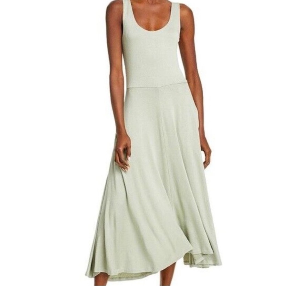 Vince Sage Green Scoop Neck Midi Dress